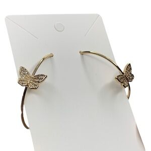 Gold butterfly hoops